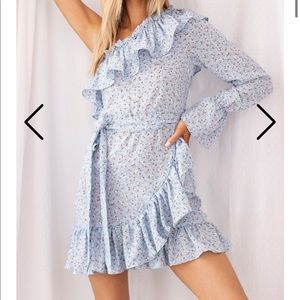 Floral one sleeve dress